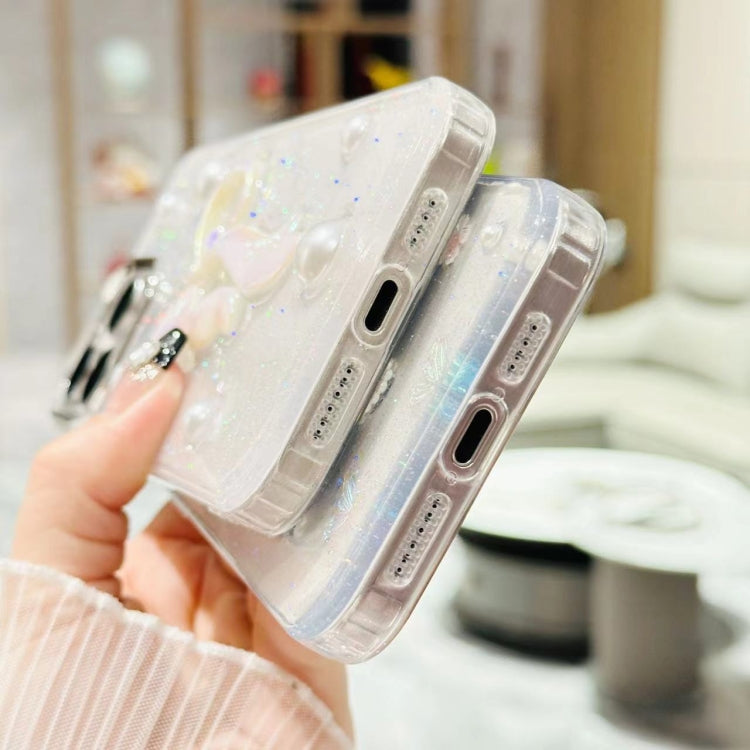 3D Bow Pearl Love Flower TPU Phone Case, For iPhone 16 Pro Max, For iPhone 16 Pro, For iPhone 16 Plus, For iPhone 16, For iPhone 15 Pro Max, For iPhone 15 Pro, For iPhone 15 Plus, For iPhone 15, For iPhone 14 Plus, For iPhone 14, For iPhone 14 Pro�����...