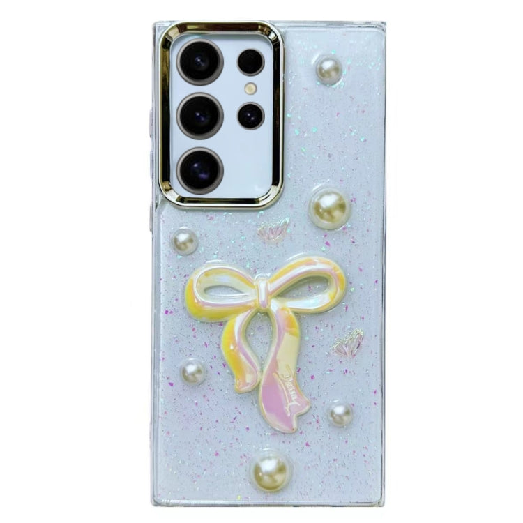 Three-dimensional Bow Pearl Love Flower TPU  Phone Case, For Samsung Galaxy S25 Ultra 5G, For Samsung Galaxy A16 5G, For Samsung Galaxy S24 FE 5G, For Samsung Galaxy A55, For Samsung Galaxy A35, For Samsung Galaxy S24 Ultra 5G, For Samsung Galaxy S24+ 5G