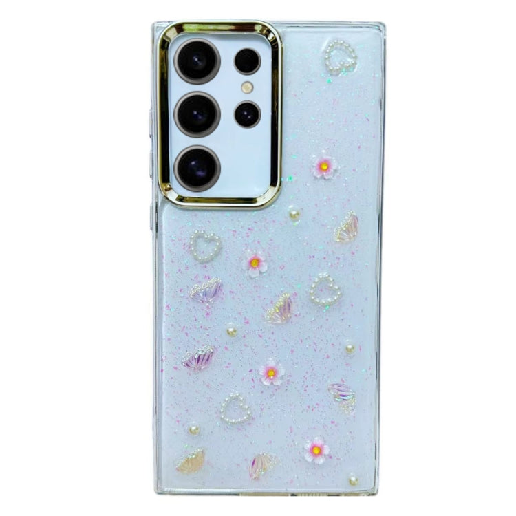 Three-dimensional Bow Pearl Love Flower TPU  Phone Case, For Samsung Galaxy S25 Ultra 5G, For Samsung Galaxy A16 5G, For Samsung Galaxy S24 FE 5G, For Samsung Galaxy A55, For Samsung Galaxy A35, For Samsung Galaxy S24 Ultra 5G, For Samsung Galaxy S24+ 5G