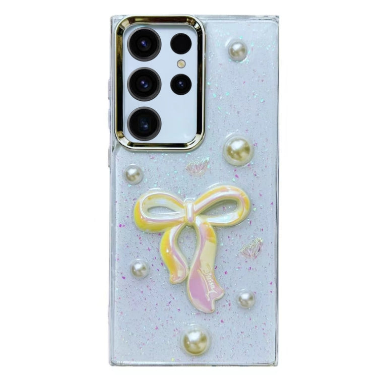 Three-dimensional Bow Pearl Love Flower TPU  Phone Case, For Samsung Galaxy S25 Ultra 5G, For Samsung Galaxy A16 5G, For Samsung Galaxy S24 FE 5G, For Samsung Galaxy A55, For Samsung Galaxy A35, For Samsung Galaxy S24 Ultra 5G, For Samsung Galaxy S24+ 5G