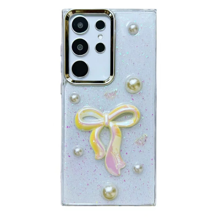 Three-dimensional Bow Pearl Love Flower TPU  Phone Case, For Samsung Galaxy S25 Ultra 5G, For Samsung Galaxy A16 5G, For Samsung Galaxy S24 FE 5G, For Samsung Galaxy A55, For Samsung Galaxy A35, For Samsung Galaxy S24 Ultra 5G, For Samsung Galaxy S24+ 5G