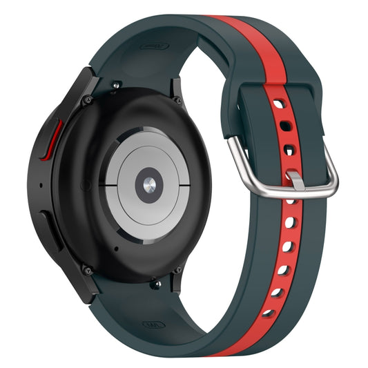Two Color Stripe Silicone Watch Band, For Samsung Galaxy Watch FE 40mm, For Samsung Galaxy Watch 7 40 / 44mm