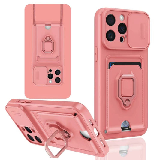 Sliding Camshield Magnetic Card Holder Silicone Phone Case, For iPhone 14 Pro Max, For iPhone 13 Pro Max, For iPhone 13 Pro, For iPhone 13