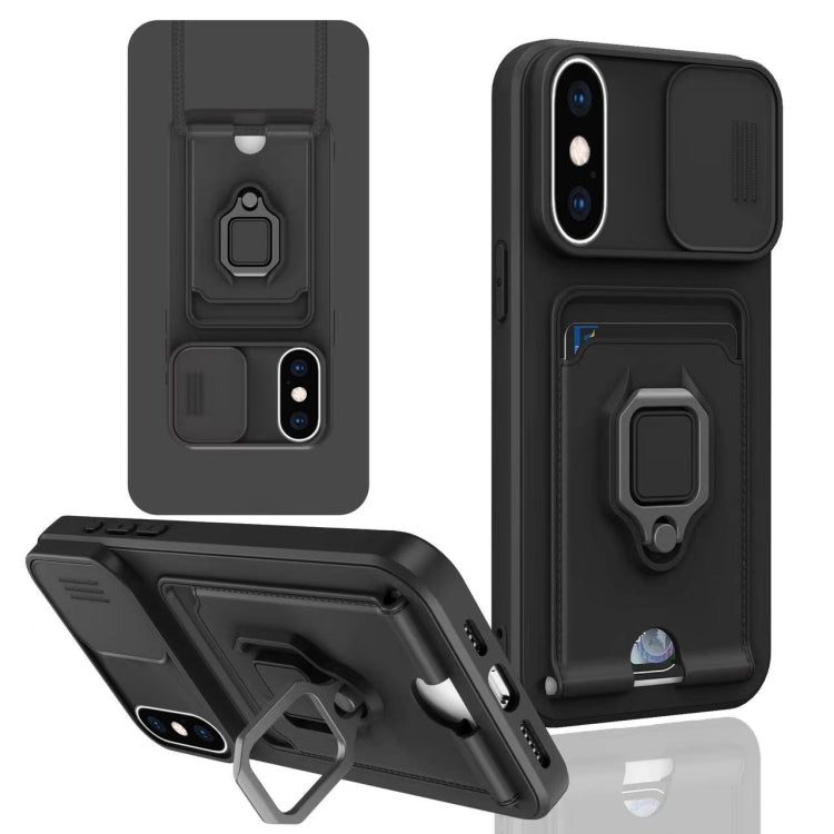 Sliding Camshield Magnetic Card Holder Silicone Phone Case, For iPhone 11 Pro, For iPhone XR, For iPhone XS Max, For iPhone X / XSS