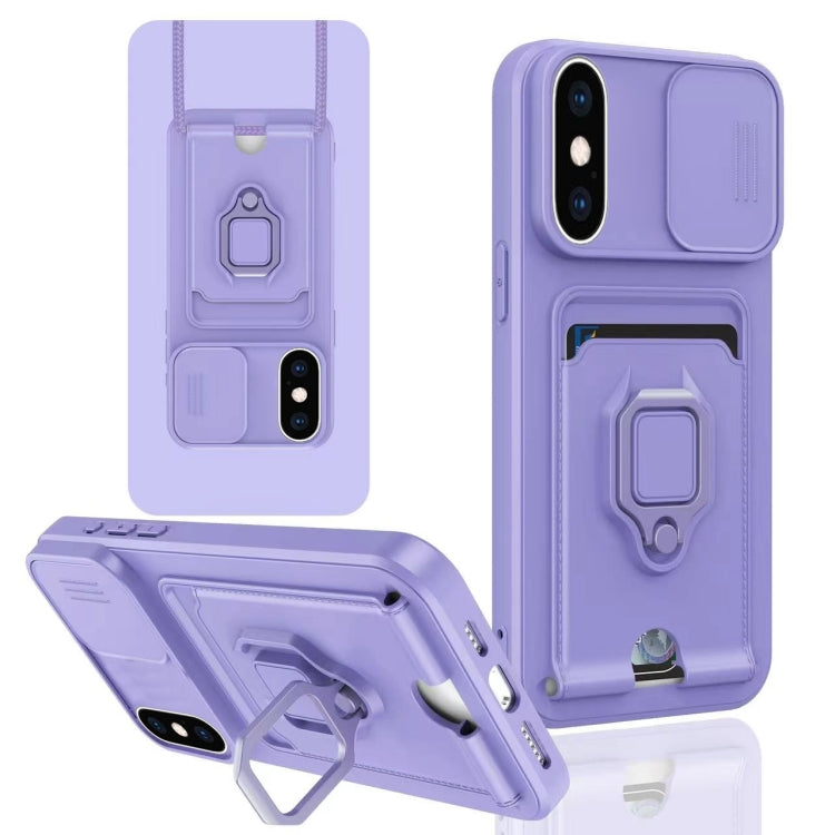 Sliding Camshield Magnetic Card Holder Silicone Phone Case, For iPhone 11 Pro, For iPhone XR, For iPhone XS Max, For iPhone X / XSS