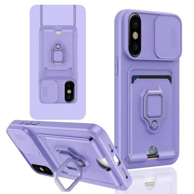 Sliding Camshield Magnetic Card Holder Silicone Phone Case, For iPhone 11 Pro, For iPhone XR, For iPhone XS Max, For iPhone X / XSS