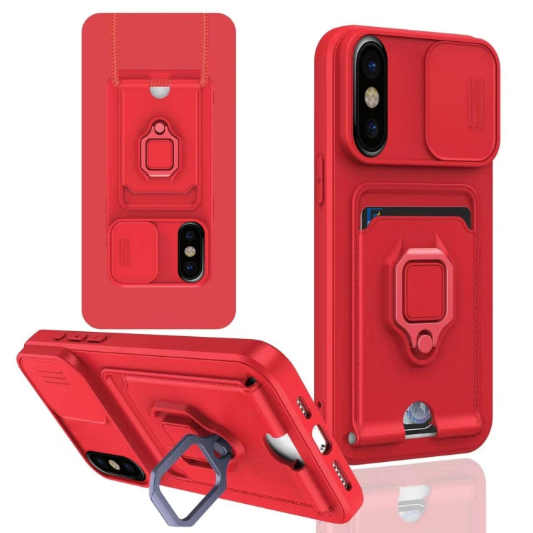Sliding Camshield Magnetic Card Holder Silicone Phone Case, For iPhone 11 Pro, For iPhone XR, For iPhone XS Max, For iPhone X / XSS