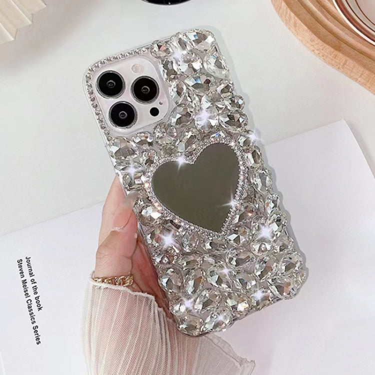 Mirror Handmade Bling Rhinestone PC Phone Case, For iPhone 16 Pro Max, For iPhone 16 Pro, For iPhone 16 Plus, For iPhone 16, For iPhone 15 Pro Max, For iPhone 15 Pro, For iPhone 15 Plus, For iPhone 15