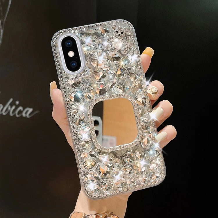 Mirror Handmade Bling Rhinestone PC Phone Case, For iPhone XS Max, For iPhone SE 2022 / 7 / 8, For iPhone X / XS, For iPhone 7 Plus / 8 Plus