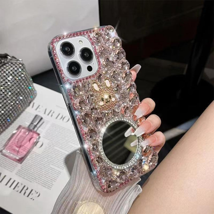 Diamond Mirror Bunny Handmade PC Phone Case, For iPhone 16 Pro Max, For iPhone 16 Pro, For iPhone 16 Plus, For iPhone 16, For iPhone 15 Pro Max, For iPhone 15 Pro, For iPhone 15 Plus, For iPhone 15, For iPhone 14 Plus, For iPhone 14