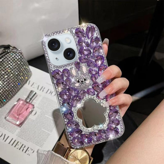 Diamond Mirror Rabbit Handmade PC Phone Case, For iPhone 15, For iPhone 14 Plus, For iPhone 14, For iPhone 14 Pro, For iPhone 14 Pro Max, For iPhone 13 Pro Max, For iPhone 13 Pro, For iPhone 13