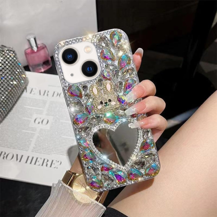 Diamond Mirror Bunny Handmade PC Phone Case, For iPhone 16 Pro Max, For iPhone 16 Pro, For iPhone 16 Plus, For iPhone 16, For iPhone 15 Pro Max, For iPhone 15 Pro, For iPhone 15 Plus, For iPhone 15, For iPhone 14 Plus, For iPhone 14