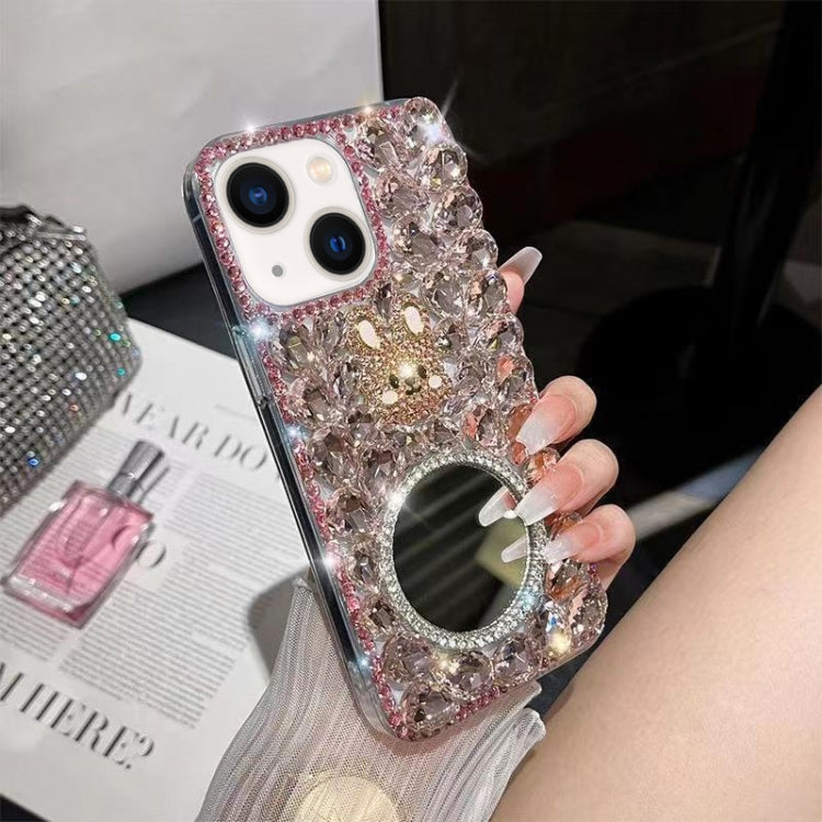 Diamond Mirror Bunny Handmade PC Phone Case, For iPhone 16 Pro Max, For iPhone 16 Pro, For iPhone 16 Plus, For iPhone 16, For iPhone 15 Pro Max, For iPhone 15 Pro, For iPhone 15 Plus, For iPhone 15, For iPhone 14 Plus, For iPhone 14