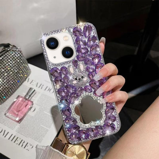 Diamond Mirror Rabbit Handmade PC Phone Case, For iPhone 13 mini, For iPhone 12, For iPhone 12 Pro Max, For iPhone 12 Pro, For iPhone 12 mini, For iPhone 11 Pro Max, For iPhone 11, For iPhone 11 Pro