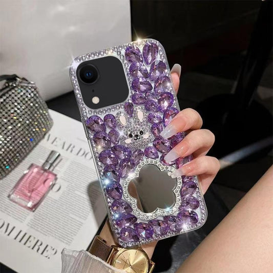 Diamond Mirror Rabbit Handmade PC Phone Case, For iPhone XR, For iPhone XS Max, For iPhone SE 2022 /  7 / 8, For iPhone X / XS, For iPhone 7 Plus / 8 Plus