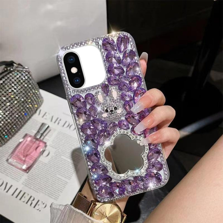 Diamond Mirror Rabbit Handmade PC Phone Case, For iPhone XR, For iPhone XS Max, For iPhone SE 2022 /  7 / 8, For iPhone X / XS, For iPhone 7 Plus / 8 Plus