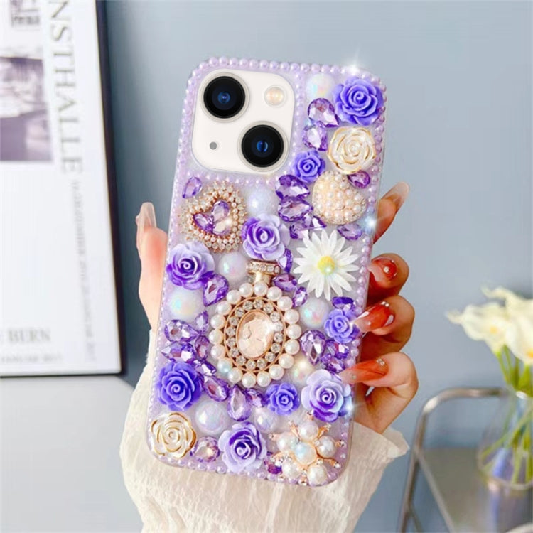 Diamond Inlaid Rose PC Phone Case, For iPhone 14 Plus, For iPhone 14, For iPhone 14 Pro, For iPhone 14 Pro Max, For iPhone 13 Pro Max, For iPhone 13 Pro, For iPhone 13, For iPhone 13 mini