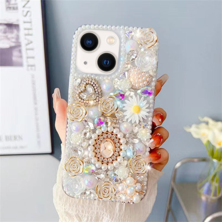 Diamond Inlaid Rose PC Phone Case, For iPhone 14 Plus, For iPhone 14, For iPhone 14 Pro, For iPhone 14 Pro Max, For iPhone 13 Pro Max, For iPhone 13 Pro, For iPhone 13, For iPhone 13 mini