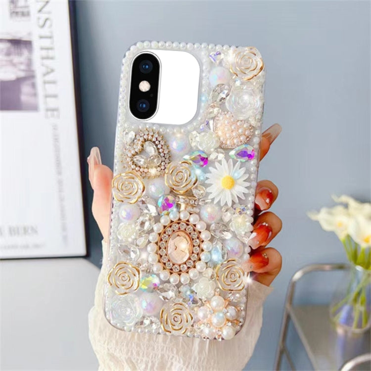 Diamond Inlaid Rose PC Phone Case, For iPhone XS Max, For iPhone 7 / 8, For iPhone X / XS, For iPhone 7 Plus / 8 Plus