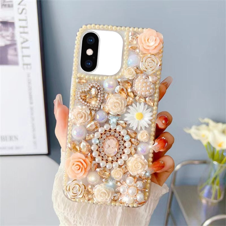 Diamond Inlaid Rose PC Phone Case, For iPhone XS Max, For iPhone 7 / 8, For iPhone X / XS, For iPhone 7 Plus / 8 Plus