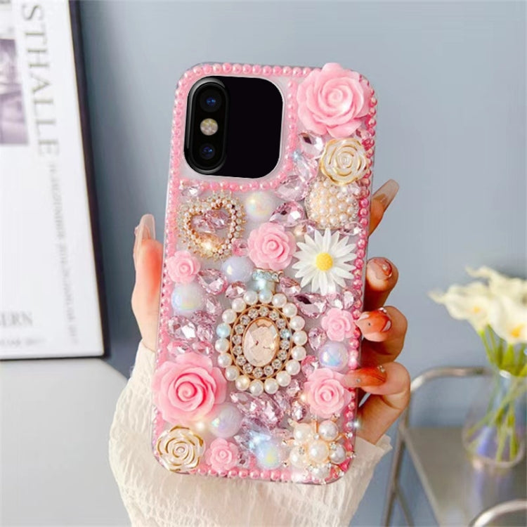 Diamond Inlaid Rose PC Phone Case, For iPhone XS Max, For iPhone 7 / 8, For iPhone X / XS, For iPhone 7 Plus / 8 Plus