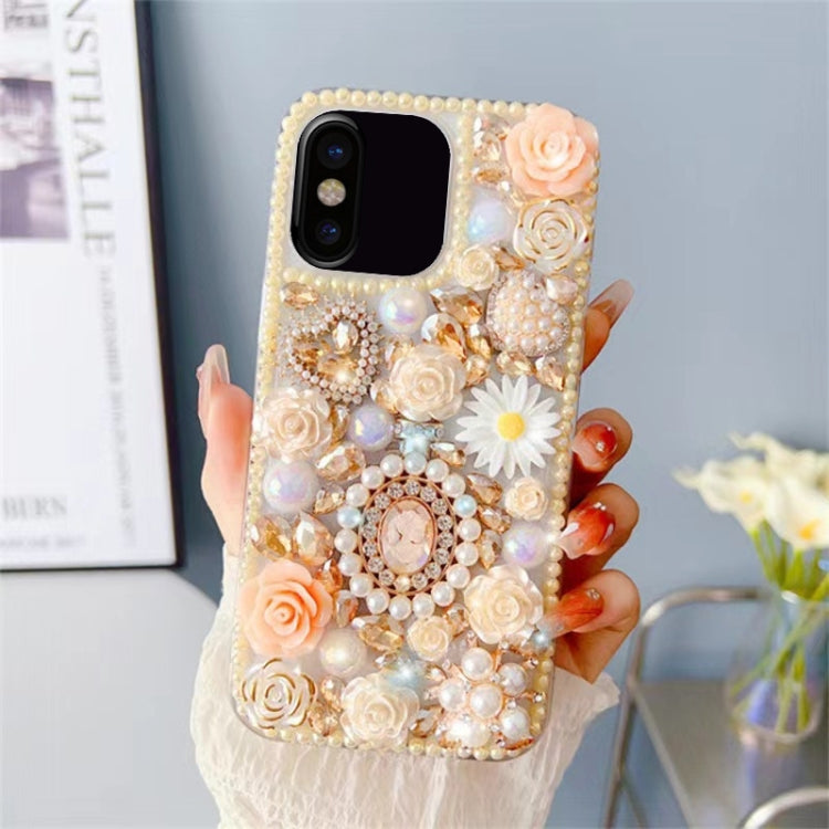 Diamond Inlaid Rose PC Phone Case, For iPhone XS Max, For iPhone 7 / 8, For iPhone X / XS, For iPhone 7 Plus / 8 Plus