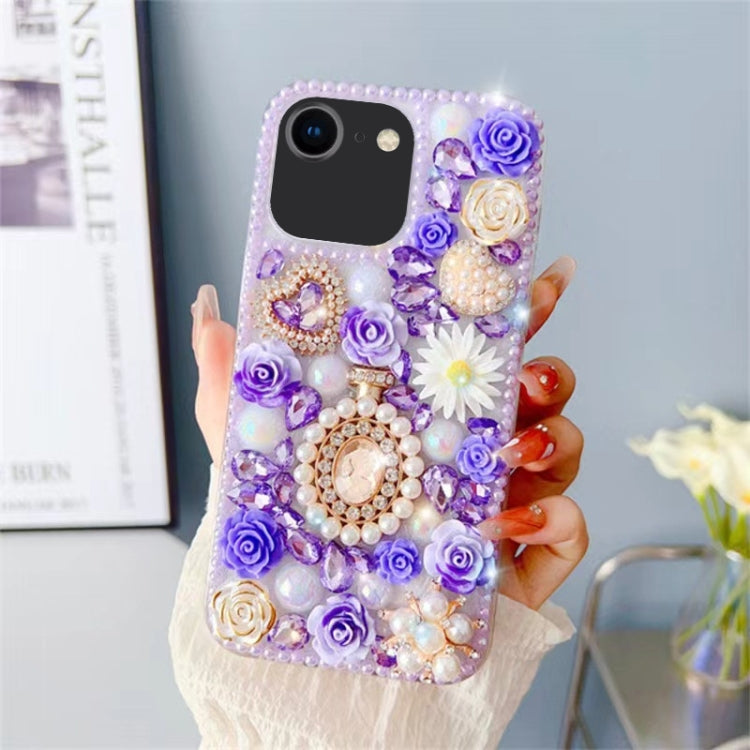 Diamond Inlaid Rose PC Phone Case, For iPhone XS Max, For iPhone 7 / 8, For iPhone X / XS, For iPhone 7 Plus / 8 Plus