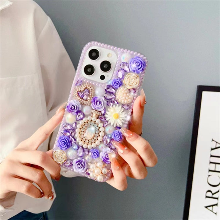 Diamond Inlaid Rose PC Phone Case, For iPhone 14 Plus, For iPhone 14, For iPhone 14 Pro, For iPhone 14 Pro Max, For iPhone 13 Pro Max, For iPhone 13 Pro, For iPhone 13, For iPhone 13 mini