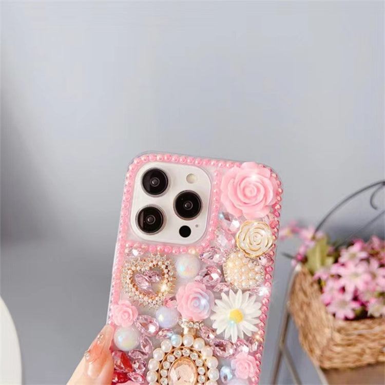 Diamond Inlaid Rose PC Phone Case, For iPhone 14 Plus, For iPhone 14, For iPhone 14 Pro, For iPhone 14 Pro Max, For iPhone 13 Pro Max, For iPhone 13 Pro, For iPhone 13, For iPhone 13 mini