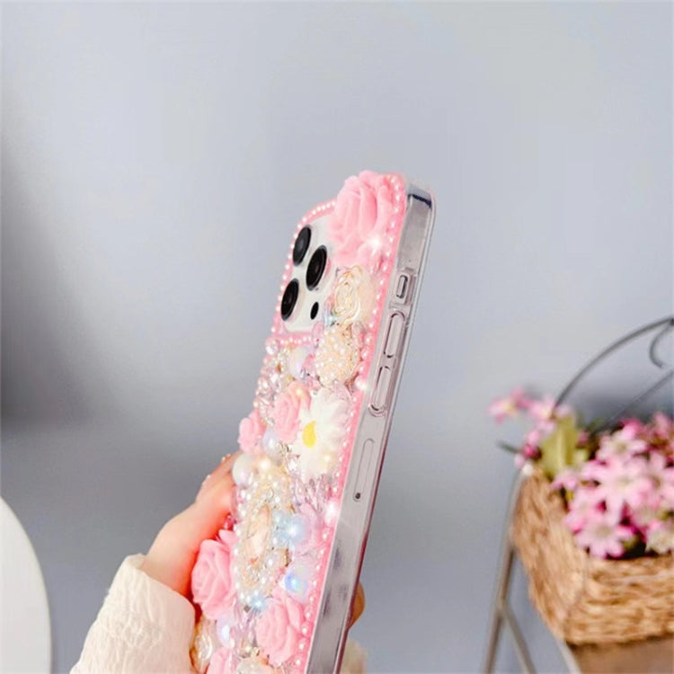 Diamond Inlaid Rose PC Phone Case, For iPhone 16 Pro Max, For iPhone 16 Pro, For iPhone 16 Plus, For iPhone 16, For iPhone 15 Pro Max, For iPhone 15 Pro, For iPhone 15 Plus, For iPhone 15