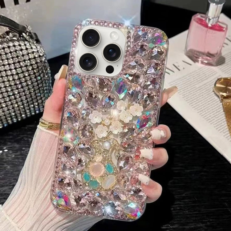 Plum Blossom Handmade Diamond Inlay PC Phone Case, For iPhone 16 Pro Max, For iPhone 16 Pro, For iPhone 16 Plus, For iPhone 16, For iPhone 15 Pro Max, For iPhone 15 Pro, For iPhone 15 Plus, For iPhone 15, For iPhone 14 Plus, For iPhone 14