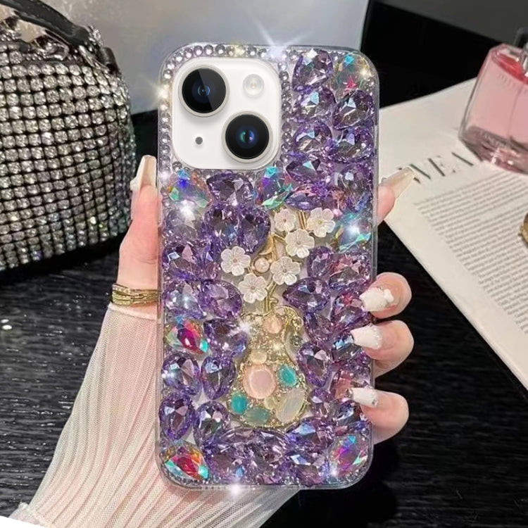 Plum Blossom Handmade Diamond Inlay PC Phone Case, For iPhone 16 Pro Max, For iPhone 16 Pro, For iPhone 16 Plus, For iPhone 16, For iPhone 15 Pro Max, For iPhone 15 Pro, For iPhone 15 Plus, For iPhone 15, For iPhone 14 Plus, For iPhone 14