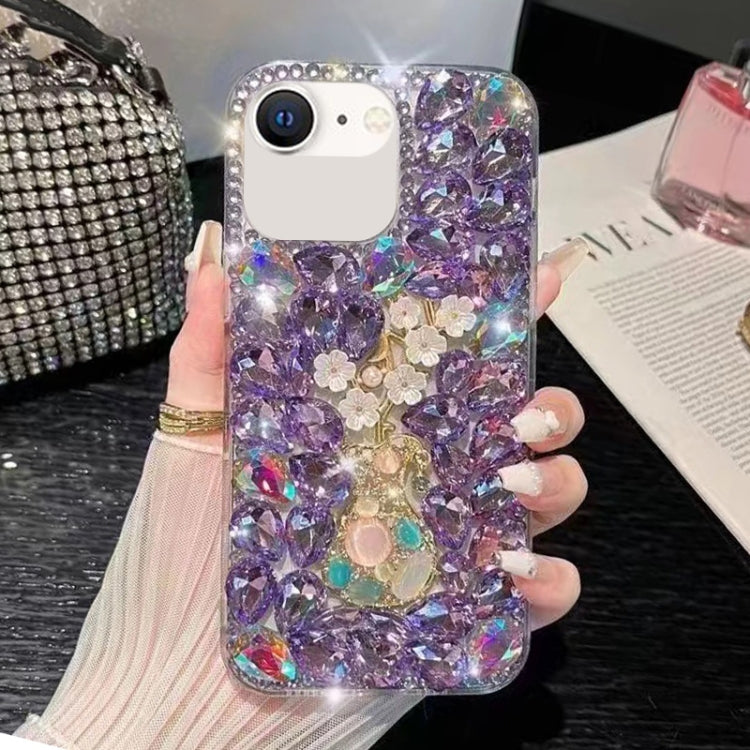 Plum Blossom Handmade Diamond Inlay PC Phone Case, For iPhone XR, For iPhone XS Max, For iPhone SE 2022 /  7 / 8, For iPhone X / XS, For iPhone 7 Plus / 8 Plus