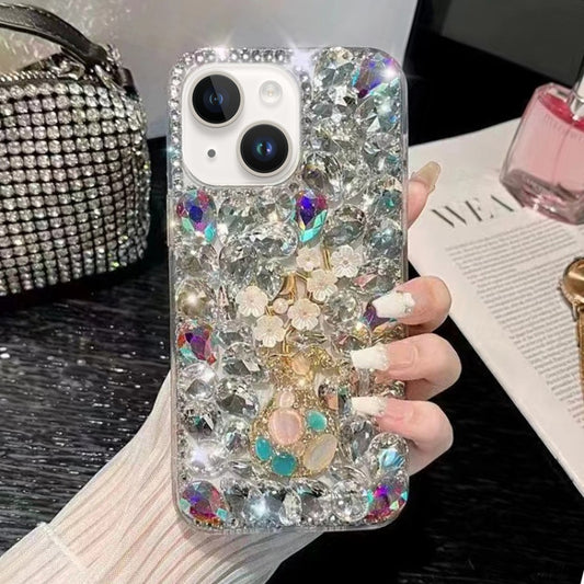 Plum Blossom Handmade Diamond Inlay PC Phone Case, For iPhone 13 mini, For iPhone 12, For iPhone 12 Pro Max, For iPhone 12 Pro, For iPhone 12 mini, For iPhone 11 Pro Max, For iPhone 11, For iPhone 11 Pro