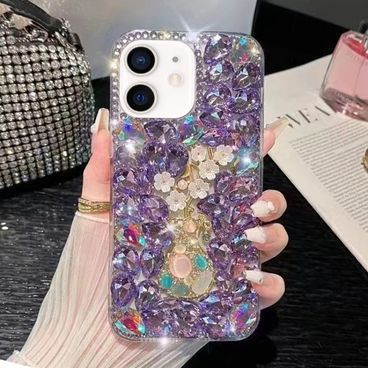 Plum Blossom Handmade Diamond Inlay PC Phone Case, For iPhone 13 mini, For iPhone 12, For iPhone 12 Pro Max, For iPhone 12 Pro, For iPhone 12 mini, For iPhone 11 Pro Max, For iPhone 11, For iPhone 11 Pro