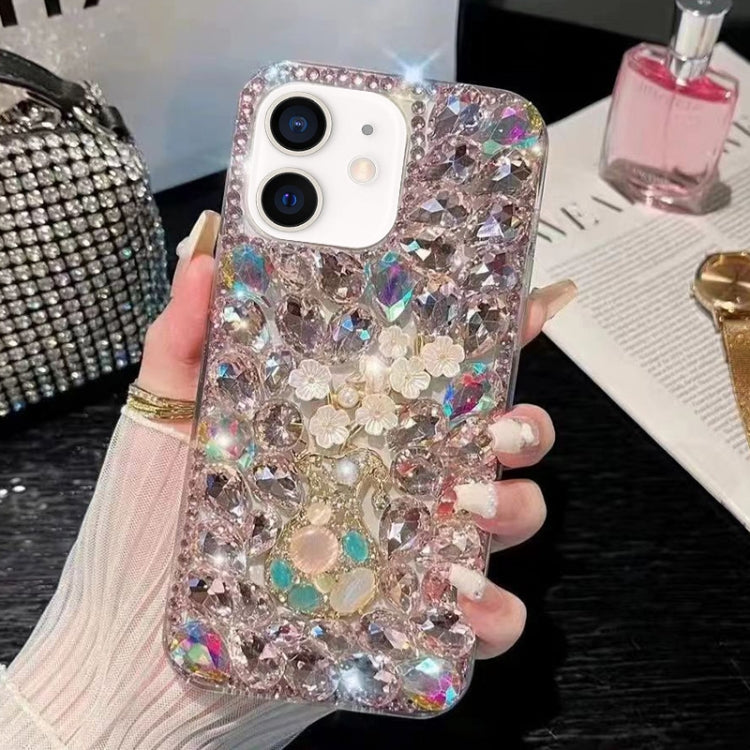 Plum Blossom Handmade Diamond Inlay PC Phone Case, For iPhone 11 Pro Max, For iPhone 11, For iPhone 11 Pro, For iPhone XR, For iPhone XS Max, For iPhone SE 2022 /  7 / 8, For iPhone X / XS, For iPhone 7 Plus / 8 Plus