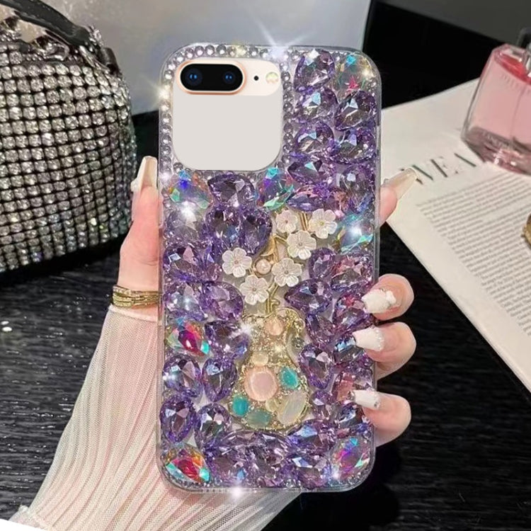 Plum Blossom Handmade Diamond Inlay PC Phone Case, For iPhone 11 Pro Max, For iPhone 11, For iPhone 11 Pro, For iPhone XR, For iPhone XS Max, For iPhone SE 2022 /  7 / 8, For iPhone X / XS, For iPhone 7 Plus / 8 Plus