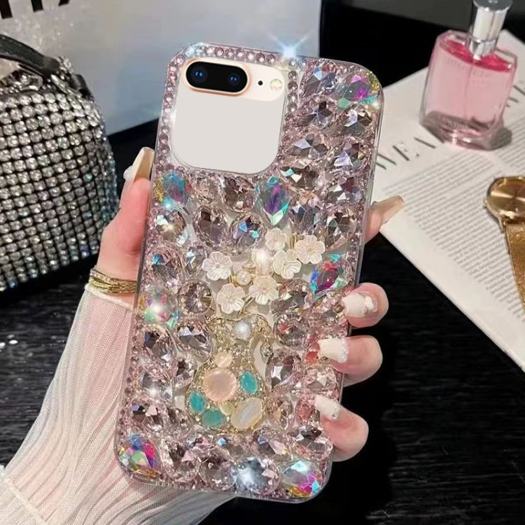 Plum Blossom Handmade Diamond Inlay PC Phone Case, For iPhone 11 Pro Max, For iPhone 11, For iPhone 11 Pro, For iPhone XR, For iPhone XS Max, For iPhone SE 2022 /  7 / 8, For iPhone X / XS, For iPhone 7 Plus / 8 Plus