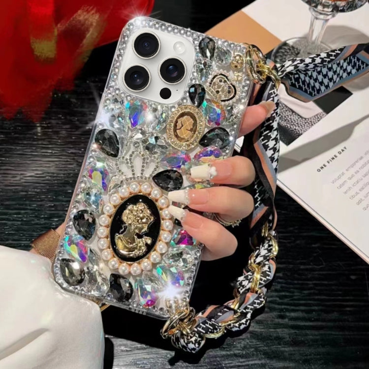 Handmade Diamond Purple Gemstone Scarf Bracelet PC Phone Case, For iPhone 16 Pro Max, For iPhone 16 Pro, For iPhone 16 Plus, For iPhone 16, For iPhone 15 Pro Max, For iPhone 15 Pro, For iPhone 15 Plus, For iPhone 15, For iPhone 14 Plus, For iPhone 14