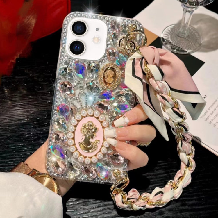 Handmade Diamond Purple Gemstone Scarf Bracelet PC Phone Case, For iPhone 14 Pro, For iPhone 14 Pro Max, For iPhone 13 Pro Max, For iPhone 13 Pro, For iPhone 13, For iPhone 13 mini, For iPhone 12, For iPhone 12 Pro Max, For iPhone 12 Pro