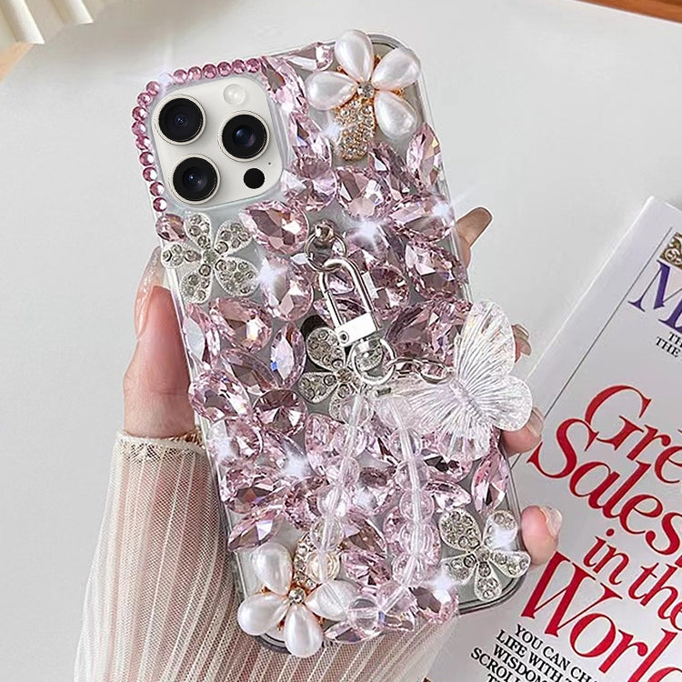 Handmade Butterfly Diamond Inlay PC Phone Case, For iPhone 16 Pro Max, For iPhone 16 Pro, For iPhone 16 Plus, For iPhone 16, For iPhone 15 Pro Max, For iPhone 15 Pro, For iPhone 15 Plus, For iPhone 15, For iPhone 14 Plus, For iPhone 14