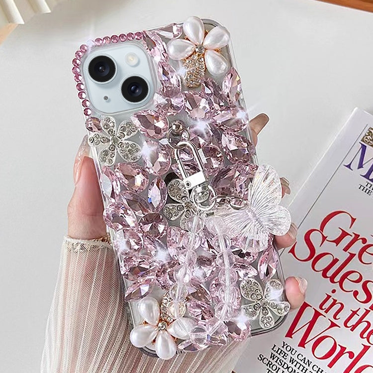 Handmade Butterfly Diamond Inlay PC Phone Case, For iPhone 16 Pro Max, For iPhone 16 Pro, For iPhone 16 Plus, For iPhone 16, For iPhone 15 Pro Max, For iPhone 15 Pro, For iPhone 15 Plus, For iPhone 15, For iPhone 14 Plus, For iPhone 14