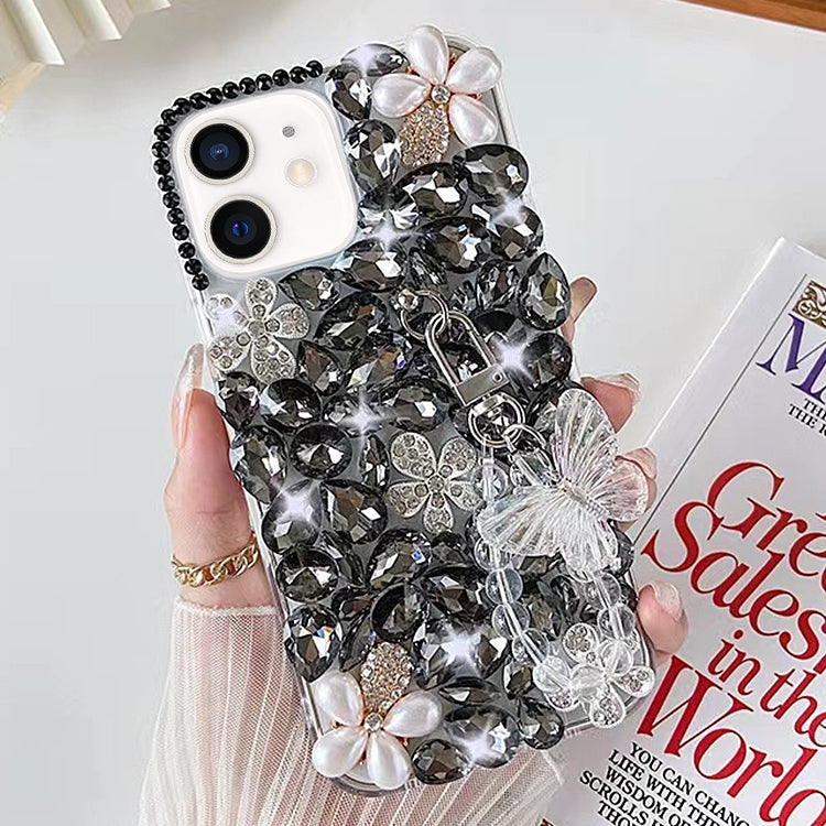 Handmade Butterfly Diamond Inlay PC Phone Case, For iPhone 14 Pro, For iPhone 14 Pro Max, For iPhone 13 Pro Max, For iPhone 13 Pro, For iPhone 13, For iPhone 13 mini, For iPhone 12, For iPhone 12 Pro Max, For iPhone 12 Pro, For iPhone 12 mini