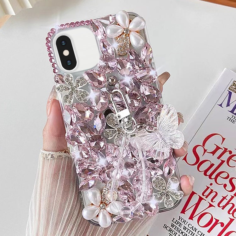 Handmade Butterfly Diamond Inlay PC Phone Case, For iPhone 11 Pro Max, For iPhone 11, For iPhone 11 Pro, For iPhone XR, For iPhone XS Max, For iPhone SE 2022 /  7 / 8, For iPhone X / XS, For iPhone 7 Plus / 8 Plus