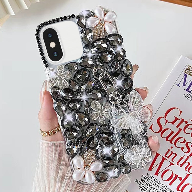 Handmade Butterfly Diamond Inlay PC Phone Case, For iPhone 11 Pro Max, For iPhone 11, For iPhone 11 Pro, For iPhone XR, For iPhone XS Max, For iPhone SE 2022 /  7 / 8, For iPhone X / XS, For iPhone 7 Plus / 8 Plus