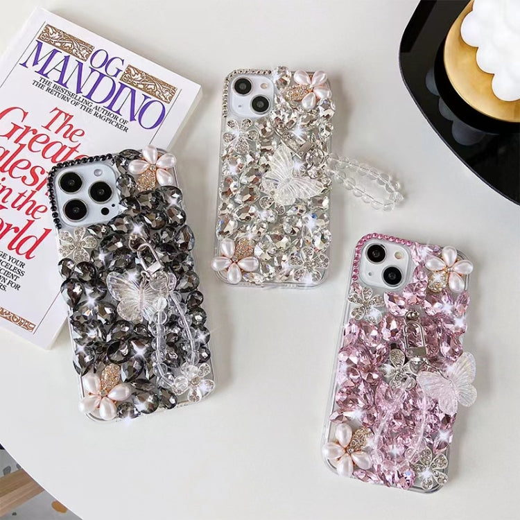 Handmade Butterfly Diamond Inlay PC Phone Case, For iPhone 14 Pro, For iPhone 14 Pro Max, For iPhone 13 Pro Max, For iPhone 13 Pro, For iPhone 13, For iPhone 13 mini, For iPhone 12, For iPhone 12 Pro Max, For iPhone 12 Pro, For iPhone 12 mini