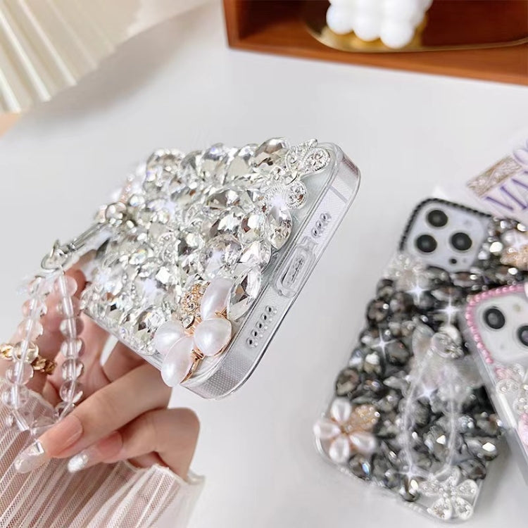 Handmade Butterfly Diamond Inlay PC Phone Case, For iPhone 16 Pro Max, For iPhone 16 Pro, For iPhone 16 Plus, For iPhone 16, For iPhone 15 Pro Max, For iPhone 15 Pro, For iPhone 15 Plus, For iPhone 15, For iPhone 14 Plus, For iPhone 14