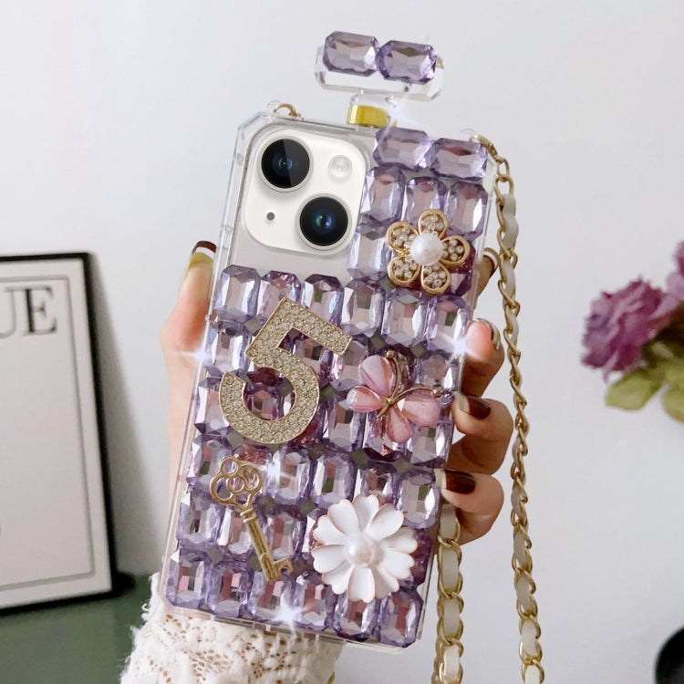 Crossbody Perfume Bottle Handmade Inlaid Diamond PC Phone Case, For iPhone 14 Plus, For iPhone 14, For iPhone 14 Pro, For iPhone 14 Pro Max, For iPhone 13 Pro Max, For iPhone 13 Pro, For iPhone 13, For iPhone 13 mini