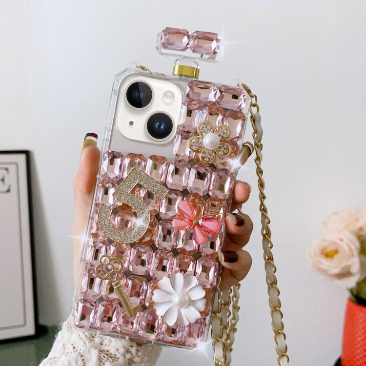 Crossbody Perfume Bottle Handmade Inlaid Diamond PC Phone Case, For iPhone 14 Plus, For iPhone 14, For iPhone 14 Pro, For iPhone 14 Pro Max, For iPhone 13 Pro Max, For iPhone 13 Pro, For iPhone 13, For iPhone 13 mini