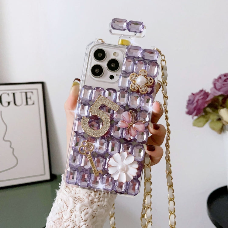 Crossbody Perfume Bottle Handmade Inlaid Diamond PC Phone Case, For iPhone 12, For iPhone 12 Pro Max, For iPhone 12 Pro, For iPhone 12 mini, For iPhone 11 Pro Max, For iPhone 11, For iPhone 11 Pro, For iPhone XR